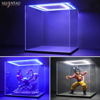 Huijintao Akril Vitrin Modellautókhoz és Figurákhoz LED Világítással - 35x35x35 cm Átlátszó Kiállítási Doboz Gyűjteményekhez Asztali Elhelye 4