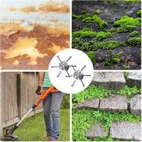 HUIKUANGEU Gyomeltávolító Drótkefe Szett (2db) - Fűkaszához, Kőburkolathoz, Járdához - 5mm és 25,4mm Furattal - Acél Gyomkefe Kertápoláshoz 7