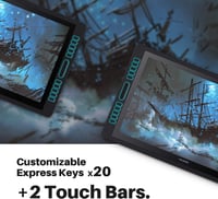 HUION KAMVAS Pro 22 grafikus rajztábla 8192 nyomásszint, toll kijelző 2