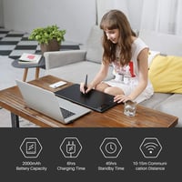HUION WH1409 Vezeték Nélküli Grafikus Rajztábla 8192 Nyomásérzékenységi Szinttel, 12 Gyorsgombbal, Nagy Méretű, Windows és Mac Kompatibilis - WH1409, 2.4 GHz Wireless 6