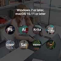 HUION WH1409 Vezeték Nélküli Grafikus Rajztábla 8192 Nyomásérzékenységi Szinttel, 12 Gyorsgombbal, Nagy Méretű, Windows és Mac Kompatibilis - WH1409, 2.4 GHz Wireless 7