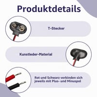 Hukneqn 30 ks 9V konektorov na batériu, typ T, 150 mm kábel pre elektronické projekty a DIY zariadenia, plast a kov 3