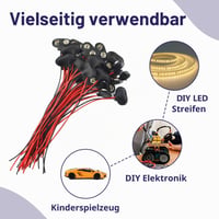 Hukneqn 30 ks 9V konektorov na batériu, typ T, 150 mm kábel pre elektronické projekty a DIY zariadenia, plast a kov 5