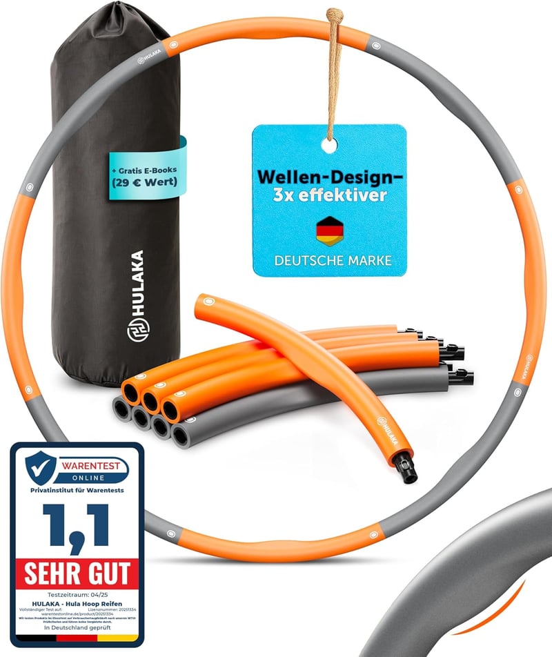 HULAKA 1.2 Fitness Hula Hoop 87-100cm, 1.05-1.2kg Kezdőknek és Haladóknak