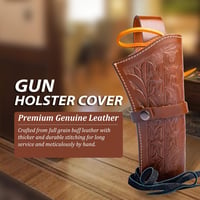 Toc de pistol tip western Hulara din piele pentru revolver .38 .44 .45 Cowboy 2