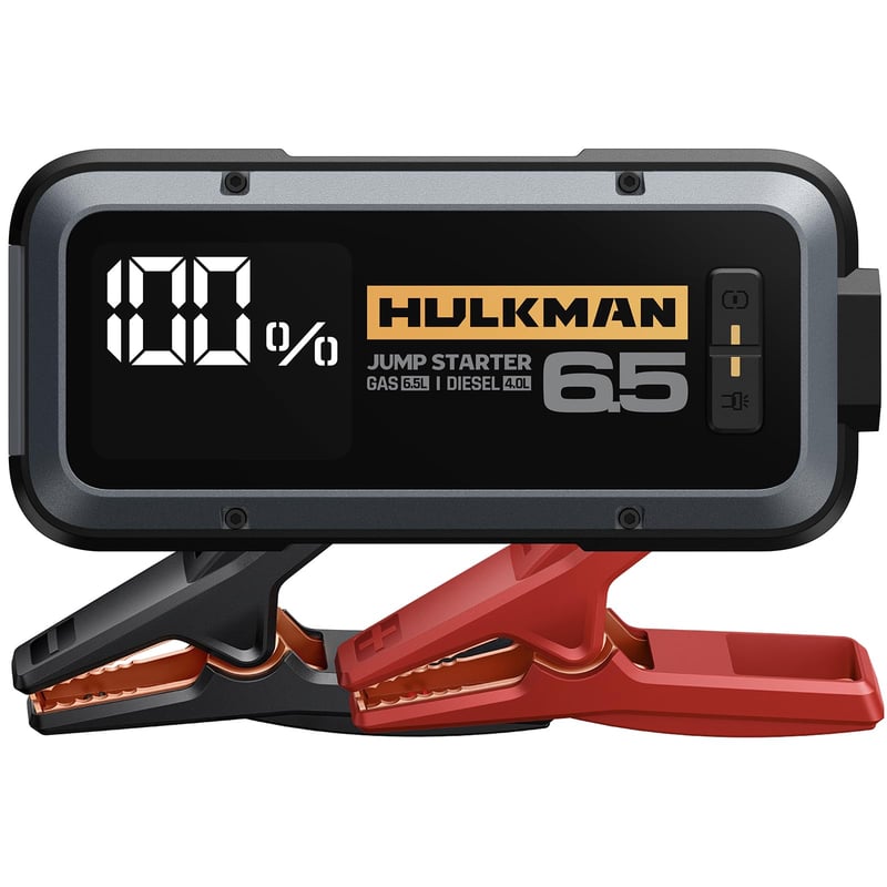 HULKMAN Alpha 65 Pomoćni starter akumulatora Powerbank 1200A 12000mAh - za benzinske motore do 6.5L / dizel motore do 4.0L, za potpuno ispražnjene akumulatore, IP65