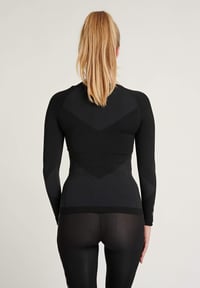 Tricou sport cu mânecă lungă pentru femei hummel First Seamless, tricou de alergare funcțional, respirabil, elimină umiditatea, elastic, negru, mărimea M/L 8