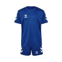 Set sport copii hummel hmlLOGO SET KIDS - TRUE BLUE - mărimea 140 - pantaloni scurți și tricou - 100% poliester - set sport pentru băieți și fete 1