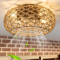 hummst rattán mennyezeti ventilátor lámpával és távirányítóval, 6 fokozat - 40 cm 1
