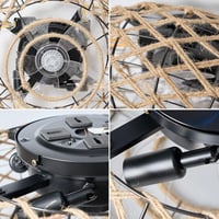 hummst rattán mennyezeti ventilátor lámpával és távirányítóval, 6 fokozat - 40 cm 7