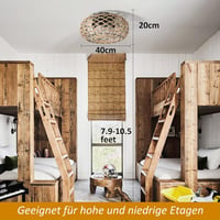 hummst rattán mennyezeti ventilátor lámpával és távirányítóval, 6 fokozat - 40 cm 6