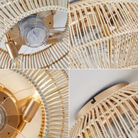 hummst Bambusz Mennyezeti Ventilátor Lámpával, Távirányítóval, 40 cm, 6 Fokozat 8
