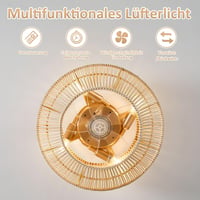 hummst Bambusz Mennyezeti Ventilátor Lámpával, Távirányítóval, 40 cm, 6 Fokozat 9