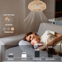 hummst Bambusz Mennyezeti Ventilátor Lámpával, Távirányítóval, 40 cm, 6 Fokozat 6