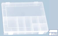 Organizér hünersdorff Classic PP, 8 priehradiek – 22,5 x 33,5 x 5,5 cm, priehľadný 3