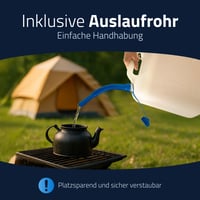 Kanister na vodu hünersdorff ECO 22 litrový, s modrým bezpečnostným uzáverom, biely – neúplný — Chýba výtoková trubica (stav: pozri 2. obrázok) 10