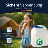 Kanister na vodu hünersdorff ECO 22 litrový, s modrým bezpečnostným uzáverom, biely – neúplný — Chýba výtoková trubica (stav: pozri 2. obrázok) 9