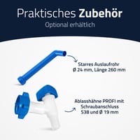 Kanister na vodu hünersdorff ECO 22 litrový, s modrým bezpečnostným uzáverom, biely – neúplný — Chýba výtoková trubica (stav: pozri 2. obrázok) 13