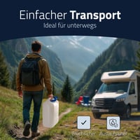 Kanister na vodu hünersdorff ECO 22 litrový, s modrým bezpečnostným uzáverom, biely – neúplný — Chýba výtoková trubica (stav: pozri 2. obrázok) 11