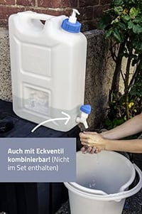 Hygienická nádoba hünersdorff 12 l, nádoba na vodu s 250 ml dávkovačom mydla a výpustným kohútikom, prírodná 4