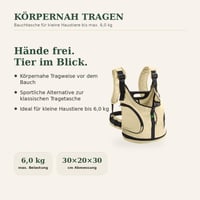 HUNTER Kangaroo torba za nošenje pasa – bež, 30x20x30 cm, poliesterski materijal, udoban transport kućnih ljubimaca 2