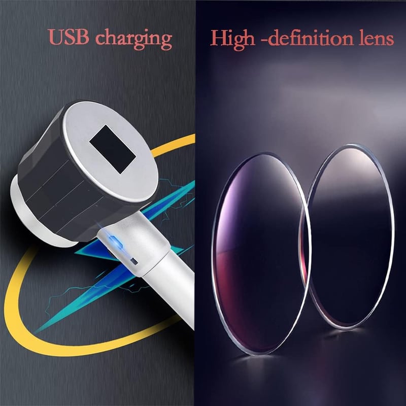 HunterBee 10x Nagyító LED Világítással, Optikai Üveg Nagyítólencse Mérőskálával, Ékszer Vizsgálat, Olvasás, Ezüst