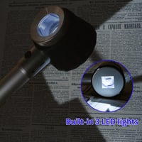 HunterBee 30x Nagyító Kézi Nagyítóüveg 10x 30x LED Világítással Vonalzó Skála Ékszer UV Dermatoszkóp Fekete 7