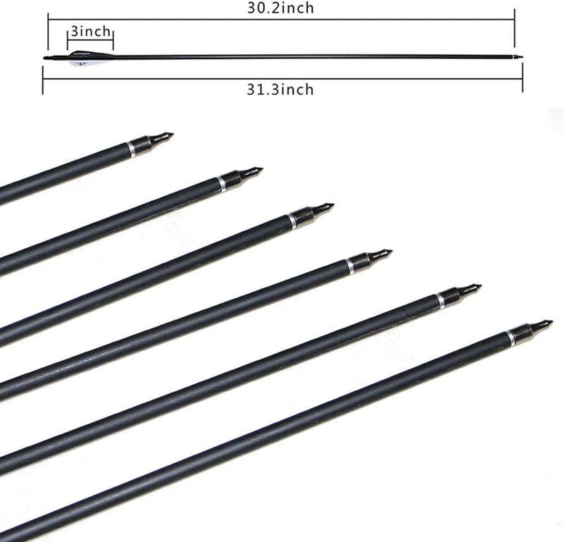 Huntingdoor 12 darabos 30 hüvelykes vadásznyíl szett tollas recurve compound longbow