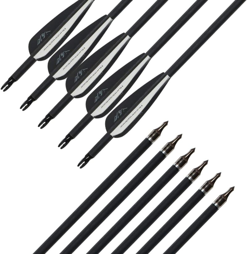 Huntingdoor 12 darabos 30 hüvelykes vadásznyíl szett tollas recurve compound longbow