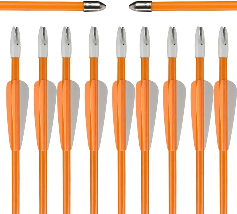 Huntingdoor 12 darabos nyílcsomag 28/26 hüvelykes íjhoz gyakorló nyilak kezdőknek - Orange 26 inches