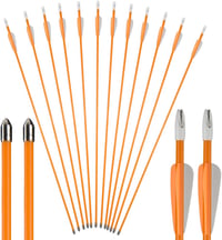 Huntingdoor 12 darabos nyílcsomag 28/26 hüvelykes íjhoz gyakorló nyilak kezdőknek - Orange 26 inches 7