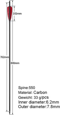 Huntingdoor 12 db Karbon Nyílvessző 30 Inch (76 cm) - Vadászíjhoz, Reflex Íjhoz és Csigás Íjhoz - Tollas Végű Felnőtt Célvesszők 3