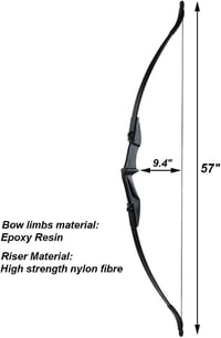 Huntingdoor 57" Takedown Recurve Íj Dupla Nyílvédővel Jobbkezes Balkezes Lövészeknek 4