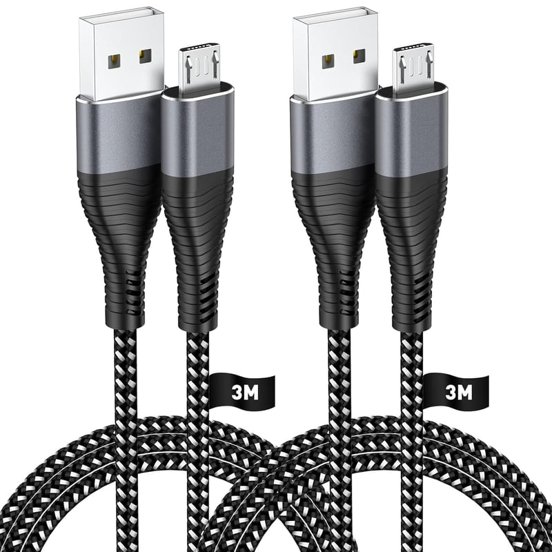 HUNYYN Extra Long Micro USB töltőkábel PS4/Xbox One kontrollerhez 2db