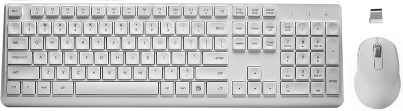 HUO JI Vezeték Nélküli Billentyűzet és Egér Szett, Csendes QWERTY Billentyűzet Ergonomikus Egérrel Windows Mac PC Laptop, Rózsaszín Fehér
