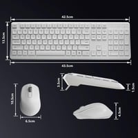 HUO JI Vezeték Nélküli Billentyűzet és Egér Szett, Csendes QWERTY Billentyűzet Ergonomikus Egérrel Windows Mac PC Laptop, Rózsaszín Fehér 7