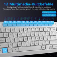 HUO JI Vezeték Nélküli Billentyűzet és Egér Szett, Csendes QWERTY Billentyűzet Ergonomikus Egérrel Windows Mac PC Laptop, Rózsaszín Fehér 3