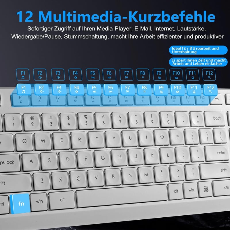 HUO JI Vezeték Nélküli Billentyűzet és Egér Szett, Csendes QWERTY Billentyűzet Ergonomikus Egérrel Windows Mac PC Laptop, Rózsaszín Fehér