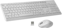 HUO JI Vezeték Nélküli Billentyűzet és Egér Szett, Csendes QWERTY Billentyűzet Ergonomikus Egérrel Windows Mac PC Laptop, Rózsaszín Fehér 8