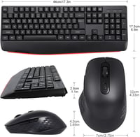 HUO JI Vezeték Nélküli Billentyűzet és Egér Szett, QWERTY Ergonomikus 2.4G Teljes Méretű Számítógép Billentyűzet Csuklótámasszal és 3 Szintű 7