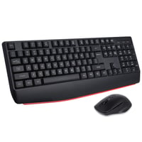 Bezdrôtová klávesnica a myš HUO JI, QWERTY ergonomická 2.4G plnohodnotná počítačová klávesnica s opierkou zápästia a 3 úrovňami 1