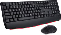 HUO JI Vezeték Nélküli Billentyűzet és Egér Szett, QWERTY Ergonomikus 2.4G Teljes Méretű Számítógép Billentyűzet Csuklótámasszal és 3 Szintű 1