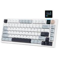 HUO JI Bezdrôtová Herná Mechanická Klávesnica 81 Kláves RGB Podsvietenie 4000mAh Batéria Biela 1