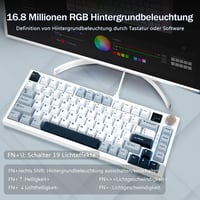 HUO JI Vezeték Nélküli Gaming Mechanikus Billentyűzet 81 Gombos RGB Háttérvilágítás 4000mAh Akkumulátor Fehér 6