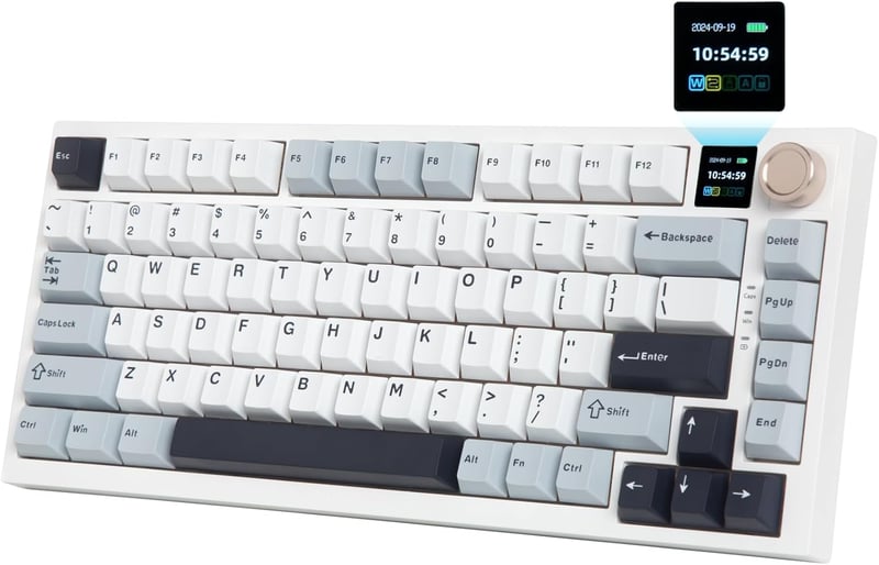 HUO JI Vezeték Nélküli Gaming Mechanikus Billentyűzet 81 Gombos RGB Háttérvilágítás 4000mAh Akkumulátor Fehér