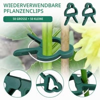 Set 100 clipsuri de fixare pentru plante HUQINXIN – 50 de cleme mici și 50 mari pentru grădinărit, ideale pentru roșii, flori, legume și fructe 5
