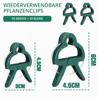 Set 100 clipsuri de fixare pentru plante HUQINXIN – 50 de cleme mici și 50 mari pentru grădinărit, ideale pentru roșii, flori, legume și fructe 2