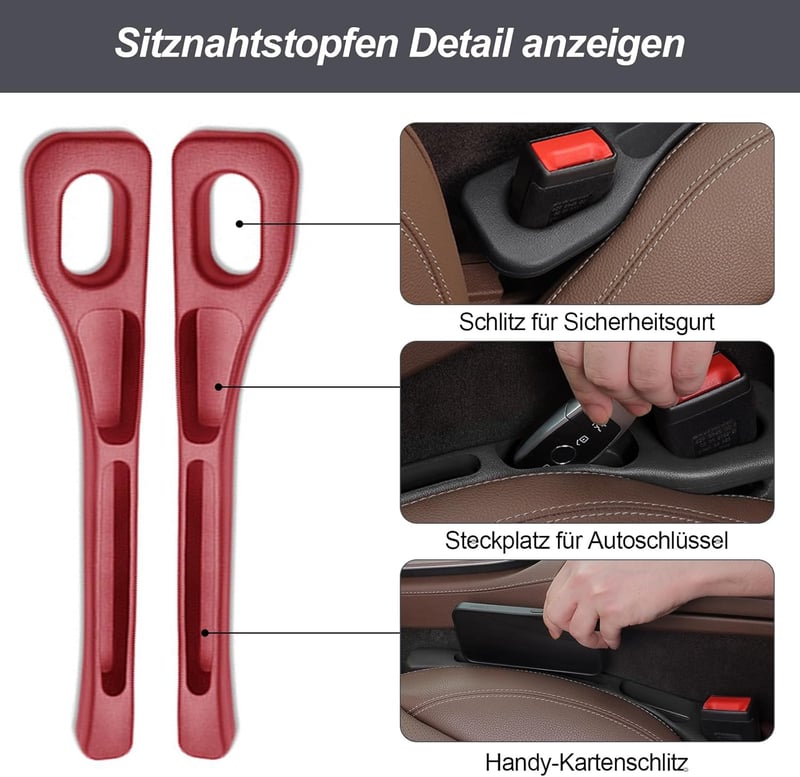 Hurifeng Autó Üléshézag Kitöltő Szett 2db Bordó - Univerzális Ülés Szeparátor