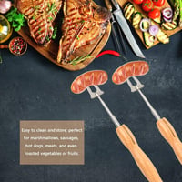 Husalsea Kihúzható Rozsdamentes Acél Grillvilla - Húsnyárs Kempingezéshez és Grillezéshez, Ezüst, 135g 7
