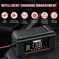 Inteligentná nabíjačka batérií Husgw 15A/8A 12V/24V s farebným displejom, teplotnou kompenzáciou, pre AGM, GEL, EFB, LiFePO4, Li-Ion, autá a motocykle 5
